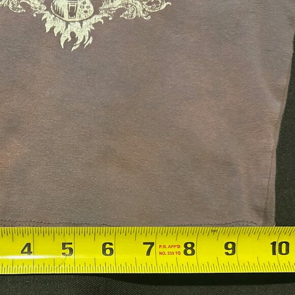 Garage Crop Top Baby Doll T-Shirt shirt in dark brown with slight tie-dye effect - Picture 8 of 11